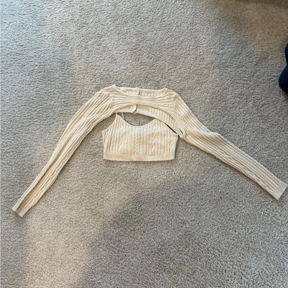 UO Saffron Knitted Shrug & Cami Set
